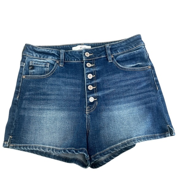 KanCan Junior Women’s Blue Jean Shorts High Rise Button Fly Stretch Size 13/30 - Picture 1 of 6